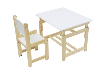 Комплект детской мебели POLINI Kids ECO 400 SM 68Х55 Белый / Натуральный в Йошкар-Оле - предосмотр 2
