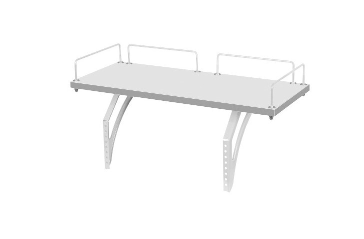 Растущий стол 1/75-40 (СУТ.25) + Polka_z 1/600 (2 шт.) + Polka_b 1/550 белый/белый/Серый в Йошкар-Оле - изображение 2