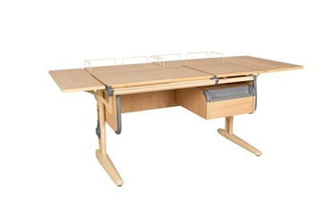 Детский стол-трансформер 1/75-40 (СУТ.25) + Polka_z 1/600 (2 шт.) + Polka_b 1/550 (2 шт.)  + Tumba 1 бежевый/бежевый/серый в Йошкар-Оле