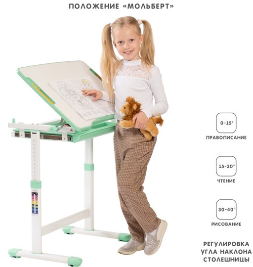 Детский стол-трансформер SET Holto-2 зеленый в Йошкар-Оле - изображение 3