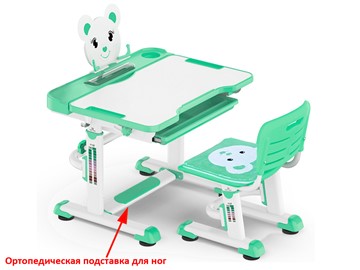Растущий стол и стул Mealux EVO BD-04 Teddy New XL, green, зеленая в Йошкар-Оле
