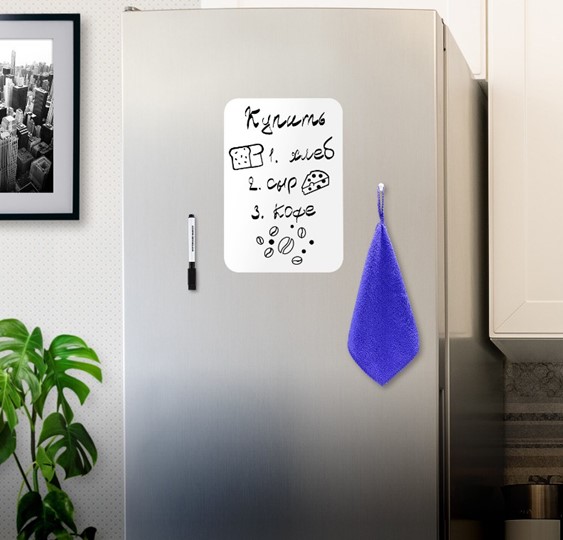 Доска магнитная на холодильник BRAUBERG, 30х21 см с маркером, магнитом и салфеткой в Йошкар-Оле - изображение 2