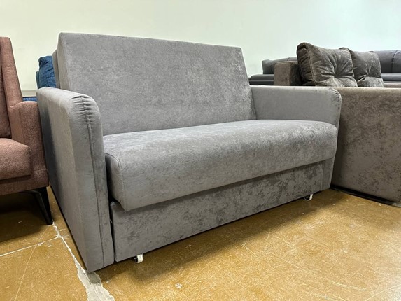 Прямой диван Уют  Аккордеон 1200  БД с подлокотником, НПБ Краш 10 сер.гол в Йошкар-Оле - изображение